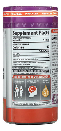 Finaflex Pure Fish Oil - 100 Softgels - Promove A Função Car - Imagem 2