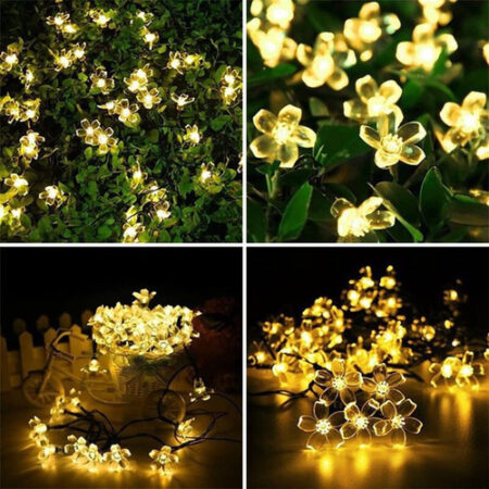 5m Luzes Natal Ao Ar Livre Luz Solar Da Corda Da Flor 20led- - Imagem 19