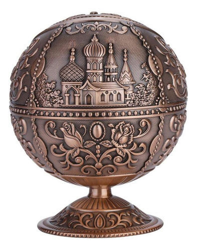 Cinzeiro Redondo Metal Vintage Bronze Vermelho - Imagem 6