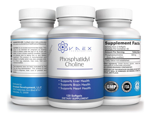Vaex Therapeutics Fosfatidilcolina Pc 120 Cápsulas Gelatinos - Imagem 4