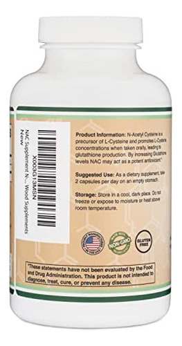 Nac Suplemento N-acetil Cisteína (1.000 Mg Por Porção 500 Mg - Imagem 3