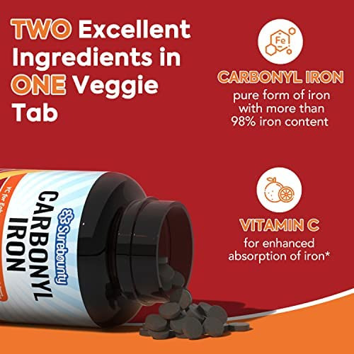 Ferro Carbonílico Surebounty, Com Vitamina C Natural, Suave - Imagem 3