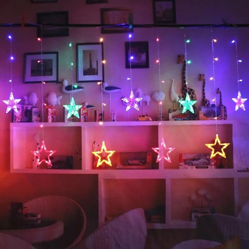 Cortinas Com Luzes Led Decorativas, Estrelas Luzes De Natal - Imagem 10