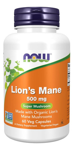 Now Foods Supplements, Lions Mane 500 Mg, Super Mushroom, Fe