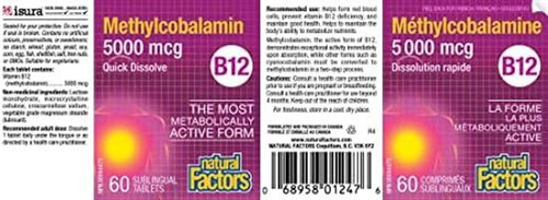 Fatores Naturais, Vitamina B12 Metilcobalamina 5000 Mcg, Su - Imagem 2