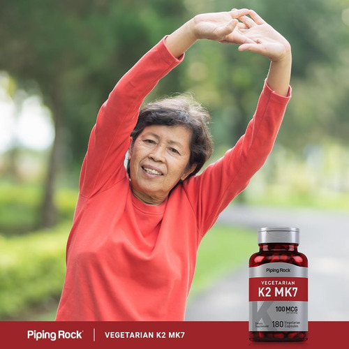 Suplemento Vitamínico Piping Rock K2 Mk7 | 100mcg | 180 Cáps - Imagem 5