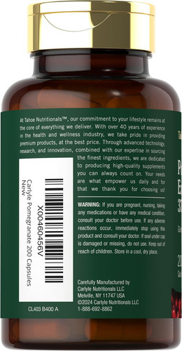 Extrato De Romã Tahoe Nutritionals | 200 Cápsulas | 3750mg | - Imagem 2
