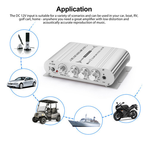 - Amplificador Estéreo De Áudio Automotivo 12v 400w - Imagem 5