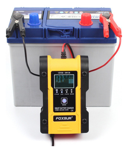 Carregador De Bateria De Carro Foxsur 12v/24v Bateria De Lít - Imagem 5