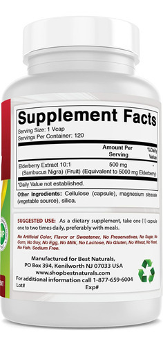 Best Naturals Sabugueiro Sambucus Nigra 5000 Mg Equivalente - Imagem 5