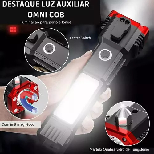 Melhor Lanterna Mais Forte Do Mundo 4 Leds 5 Em 1rd, Sos* - Imagem 2