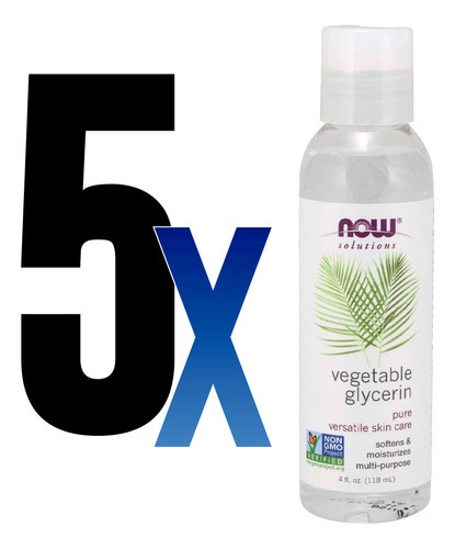 Glicerina Vegetal 118ml Now Foods Vegetable Glycerin 5un - Imagem 2