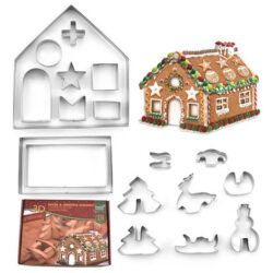 Cortador Biscoito Natal Casa 3d Moldes Cortadores Inox Pasta