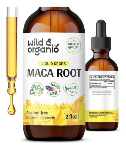 Gotas De Raiz De Maca Selvagens E Orgânicas Para Mulheres E