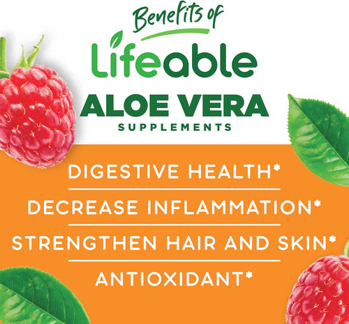 Gomas De Suplemento De Aloe Vera Lifeable Para Adultos - 10. - Imagem 3