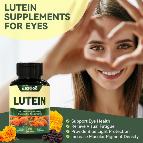 Suplementos Eazgoo Lutein Para Olhos, Luteína 20mg, Suplemen - Imagem 3