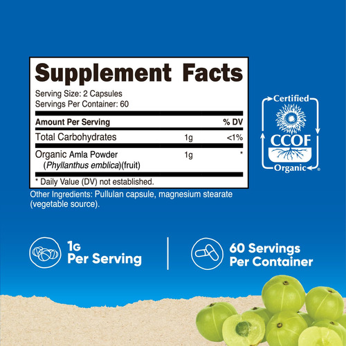 Suplemento Nutricost Amla 1000mg 120 Cápsulas Vegetarianas - Imagem 3