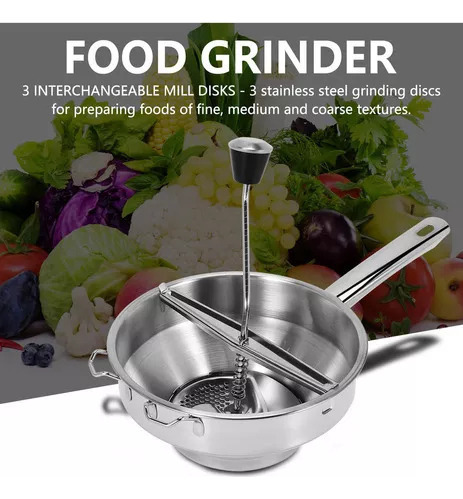 Qi1 Passa Verduras Em Aço Inox Com 3 Discos 20cm. - Imagem 6