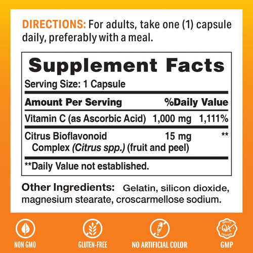 Vitamin World Vitamina C 1000 Mg Com Bioflavonóides, Suporte - Imagem 2