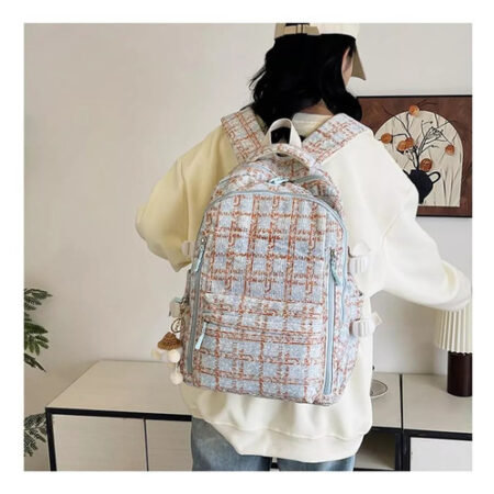Novo Mochila De Veludo Cotelê E Morango 2024, Linda Mochila - Imagem 9