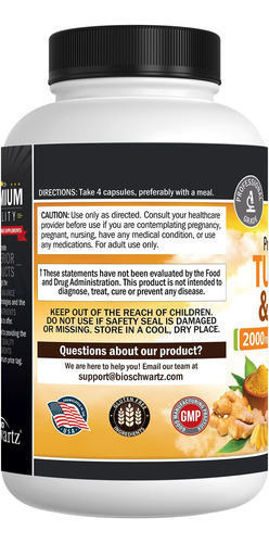 Suplemento De Cúrcuma E Gengibre Com Bioperine - 2.000 Mg De - Imagem 8