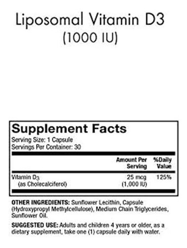 Dr. Mercola, Vitamina D3 Lipossômica 1.000 Ui Suplemento Di - Imagem 6