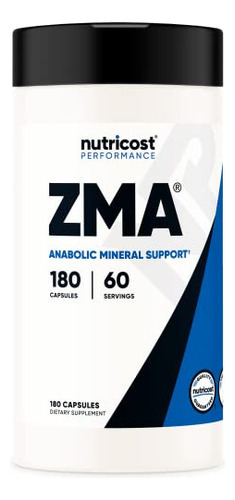 Suplemento Nutricost Zma 180 Cápsulas Sem Glúten Transgênico