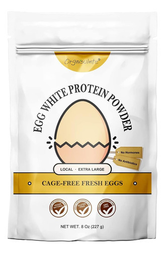 Orgnisulmte Ovo Branco Proteína Em Pó 8 Oz, Proteína De Ovo