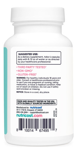 Suplemento Nutricost Myo Inositol E D-chiro Inositol 2000 Mg - Imagem 5