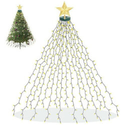 Luzes De Corda De Árvore De Natal Com 8 Modos E Enfeite E