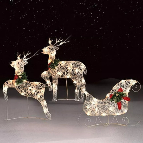 @ Enfeite De Natal De Rena Led Flasher Para Jardim - Imagem 3