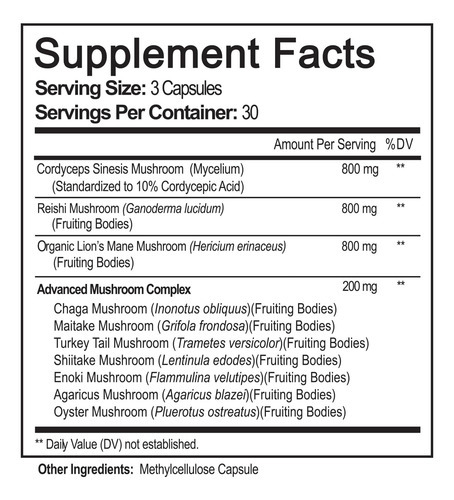 Suplemento De Cogumelo Nutriflair 2600mg, 90 Cápsulas - Mist - Imagem 2
