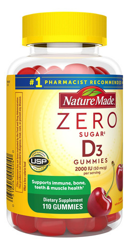 Gomas De Vitamina D3 Com Zero Açúcar Da Nature Made 2.000 Ui - Imagem 8