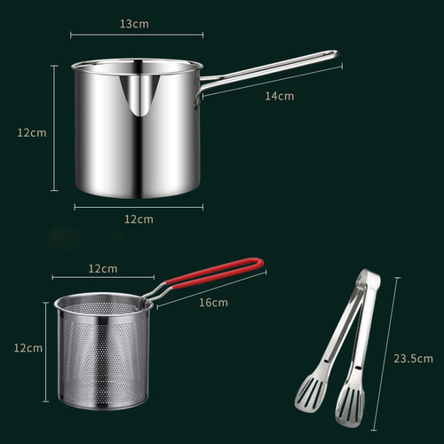 Panela De Fritura Profunda Com Filtro, Cesta Tong Stainless - Imagem 6