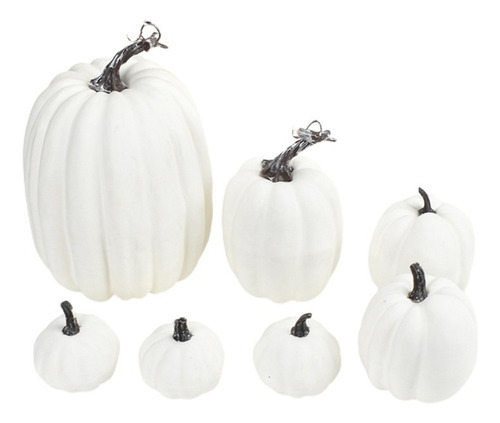 7pcs Abóboras Artificiais Simulação Falsa Abóbora Halloween