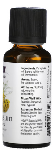 Mistura De Óleo De Helichrysum Now Foods 30ml Importado 4un - Imagem 3