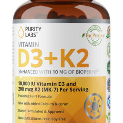 Suplemento Purity Labs Vitamina D3 + K2 120 Cápsulas