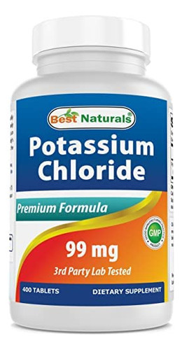 Suplemento De Cloreto De Potássio Best Naturals 99 Mg 400 C