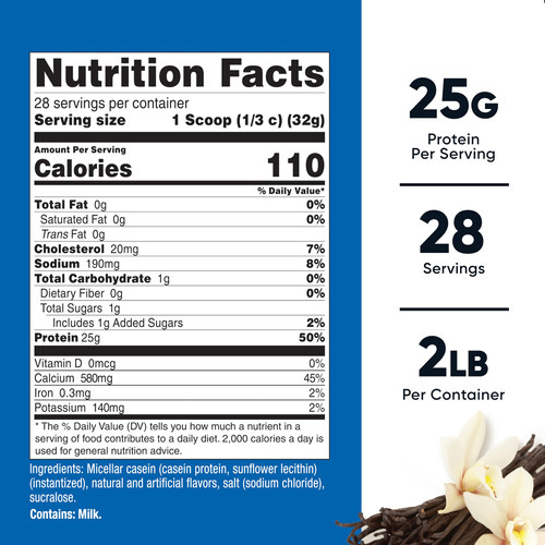 Proteína Em Pó Nutricost Caseína Micelar 907g Sabor Baunilha - Imagem 3
