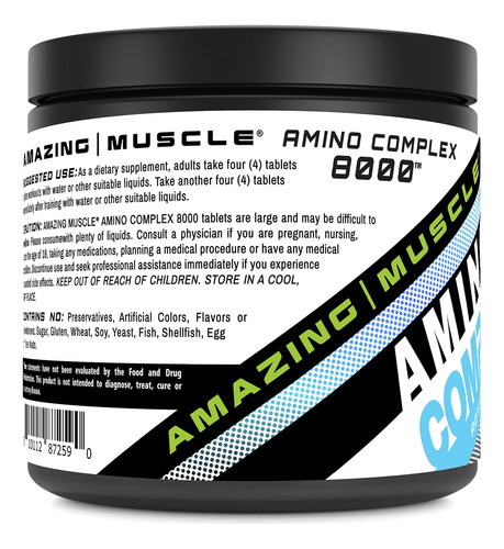 Suplemento Complexo De Amino Muscular Incrível | 8000 Mg Por - Imagem 3