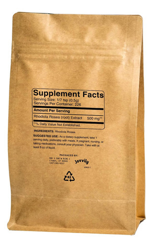 Pó Jovvily Rhodiola Rosea - 4 Onças - Raiz Dourada - Não Ogm