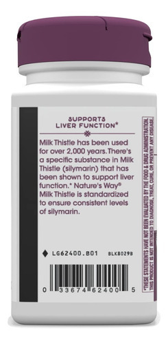 Natures Way Milk Thistle, Apoia A Função Hepática E Vias De - Imagem 8