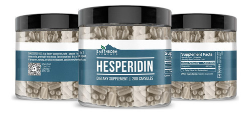 Earthborn Elements Hesperidina 200 Cápsulas, Pura E Não Dilu - Imagem 3