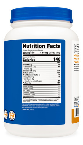 Proteína Em Pó Nutricost Whey Concentrate 907g De Ervilha De - Imagem 5