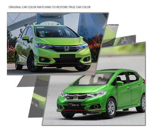 Honda Fit Gk5 Miniatura Metal Carros Com Luzes E Som 1/32 - Imagem 11