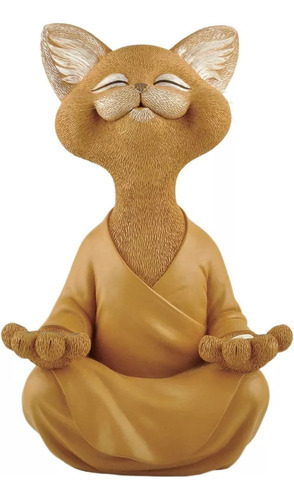 Estátua De Gato Meditando Para Ioga, Estatueta De Gato Zen, - Imagem 6