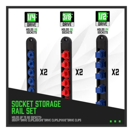 6pc Abs Socket Organizer Suporte De Soquete Giratório De 360 - Imagem 2