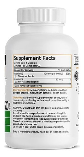 Vitamina K2 Bronson 90mcg 60 Comprimidos - Imagem 2