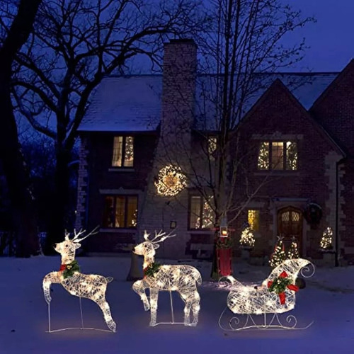 @ Enfeite De Natal De Rena Led Flasher Para Jardim - Imagem 5