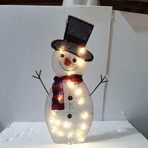 Conjunto De 3 Enfeites De Natal Com Luzes, Boneco De Neve - Imagem 5